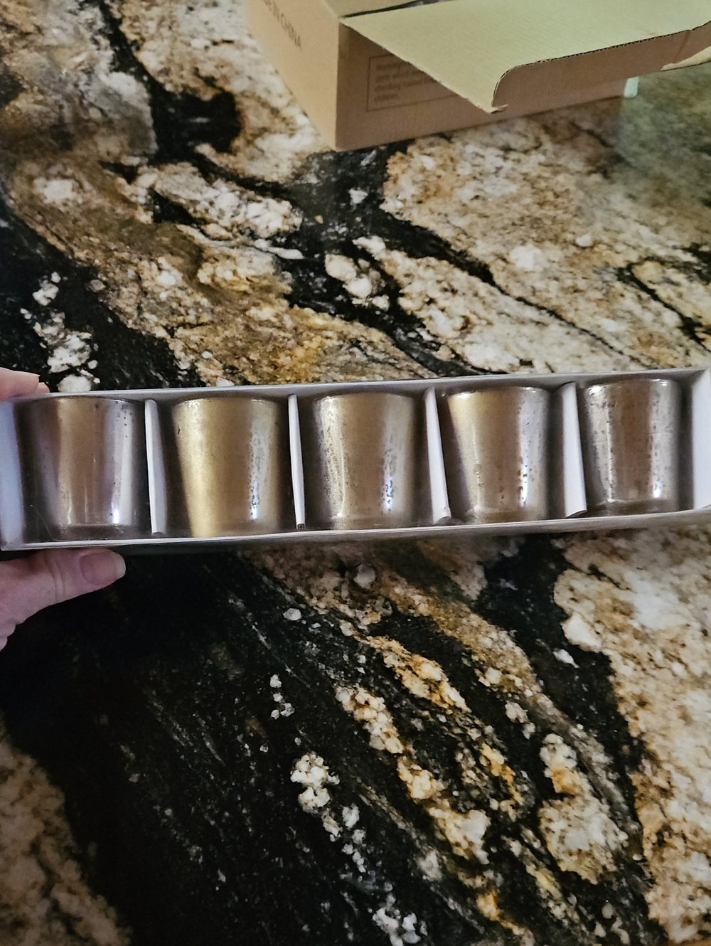 Luxehabitat Metallic Gold Tealight Holders - Set of 5